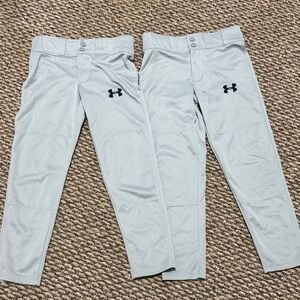 Under Armour Light Gray Heat Gear Baseball Softball Pants
